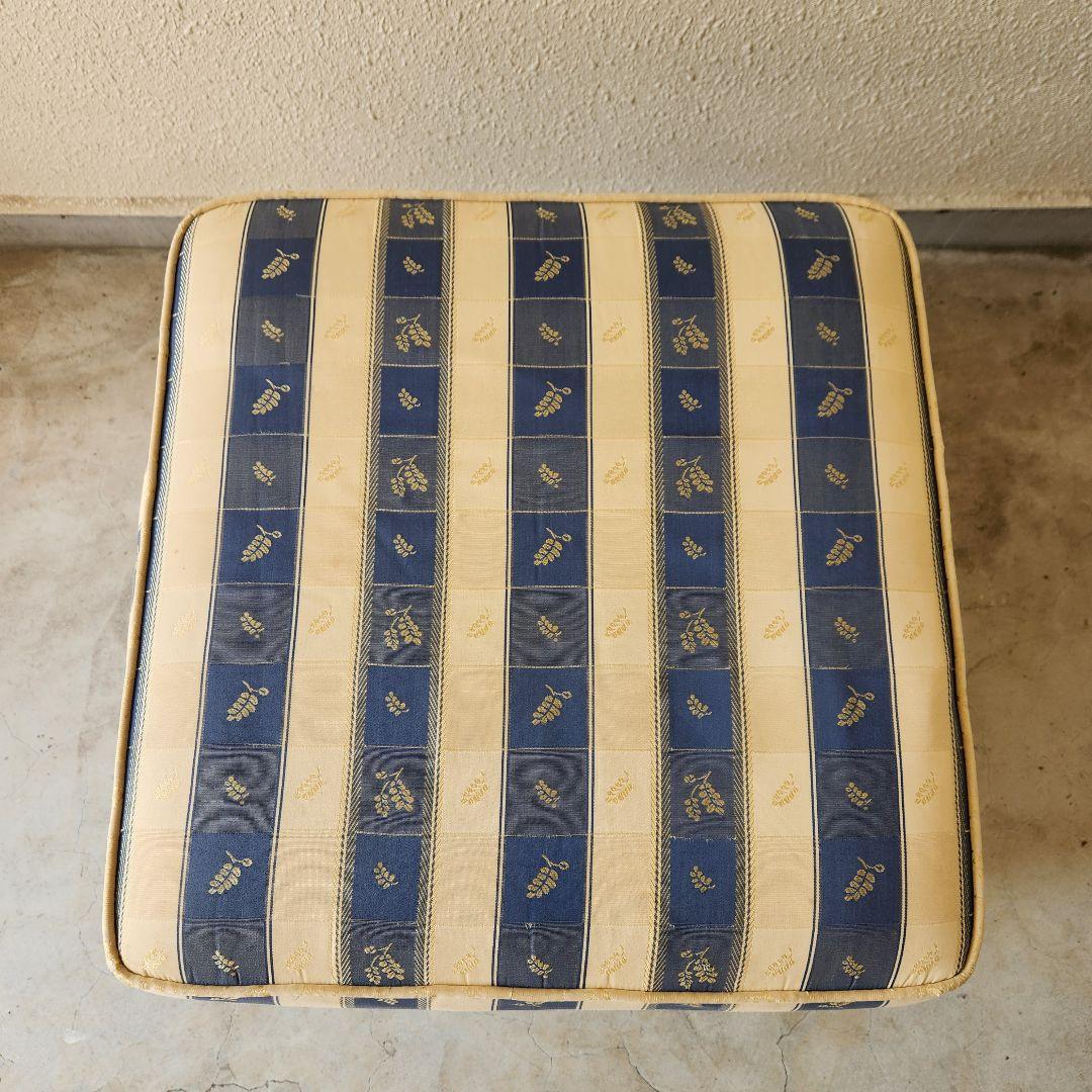 Vintage 猫脚　オットマン スツール 木製　ファブリック アンティーク