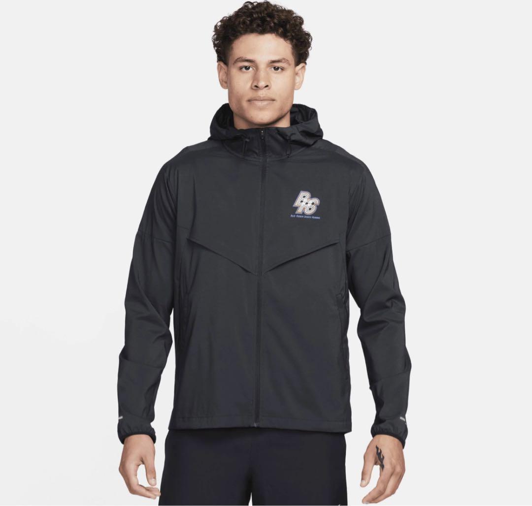 L 新品 ナイキ ウインドランナー ランニングジャケット ウーブン レペル 黒