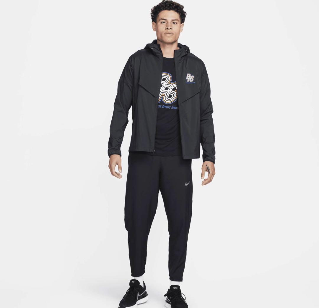 L 新品 ナイキ ウインドランナー ランニングジャケット ウーブン レペル 黒