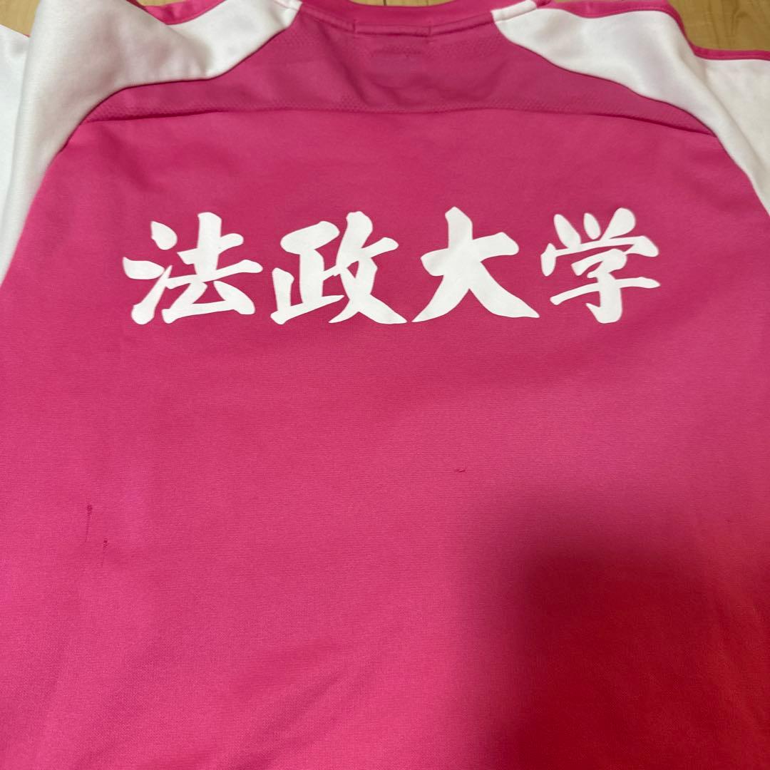 ヨネックス 法政大学 シャツ ホワイト ピンク