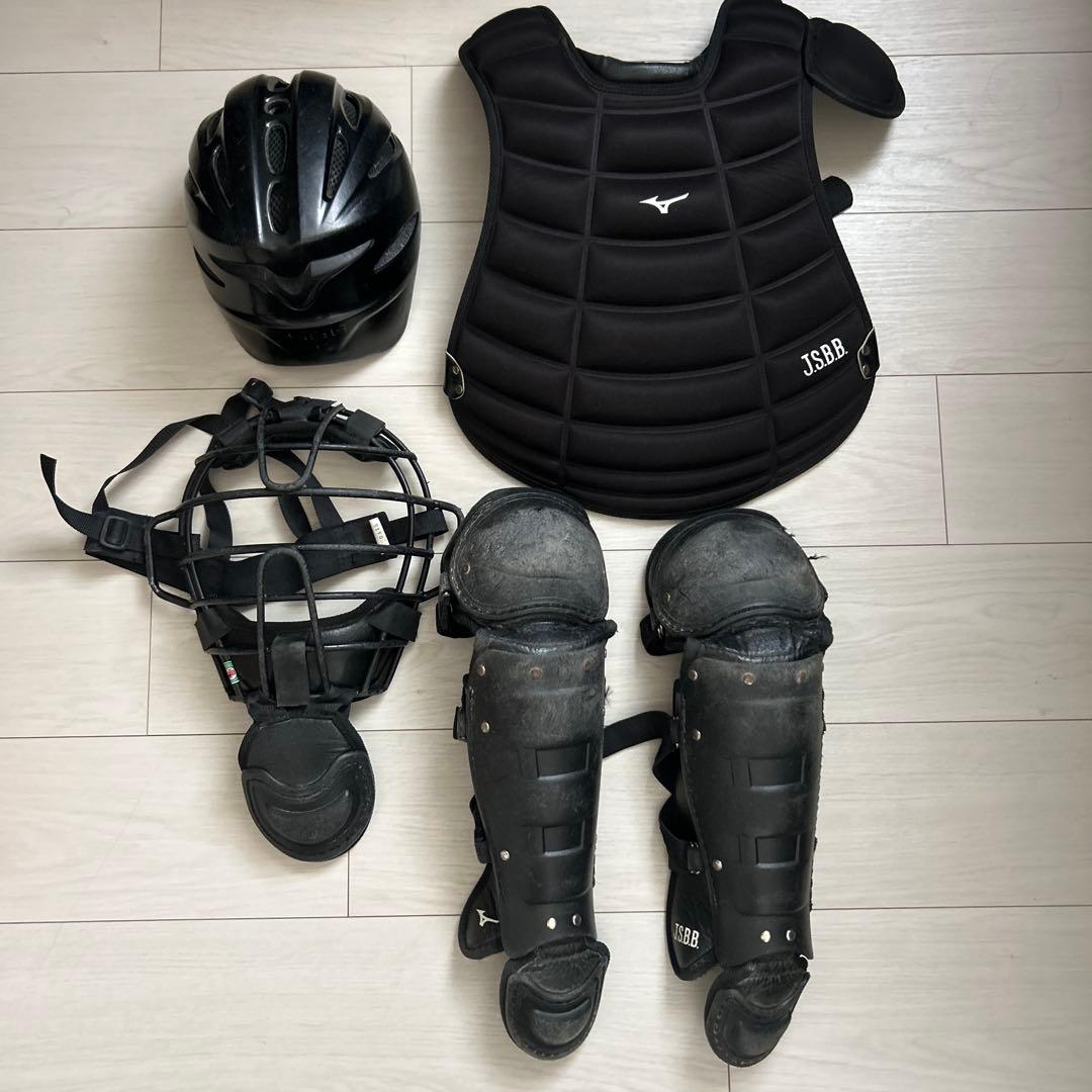少年軟式用　キャッチャー防具4点セット
