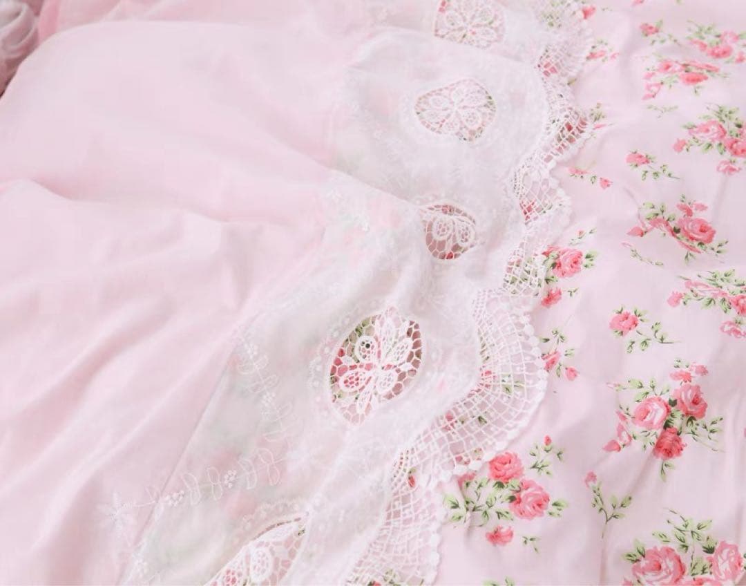 花柄シングルベッドカバーセット