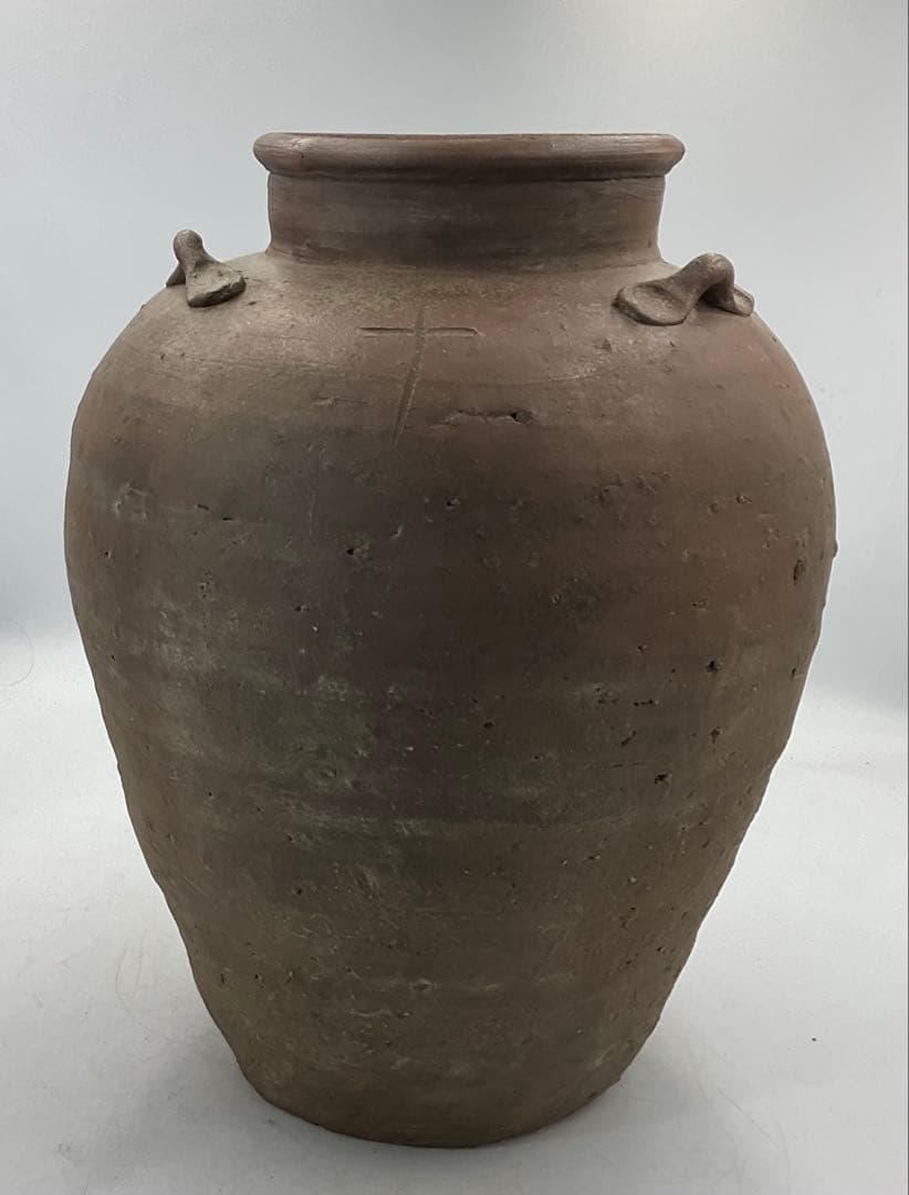 【103】◉時代物　古備前焼三ツ耳壷　アンチック　高さ約：31、1㎝◉