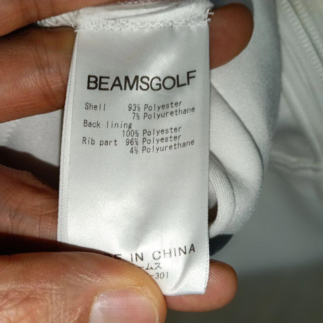 BEAMS GOLF ホワイト ジャージトップス　ジッパー付き　XLサイズ
