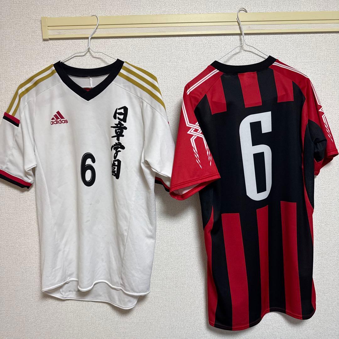 日章学園ユニフォーム ミズノサッカーシャツ Lサイズ 赤黒のみの販売になります