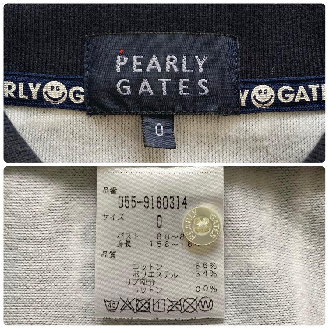 PEARLYGATES　30周年モデル　ロゴ総柄ノースリーブポロシャツ　紺×白