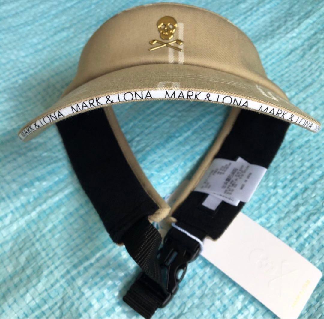 新品 MARK&LONA サンバイザー ゴルフ ベージュ