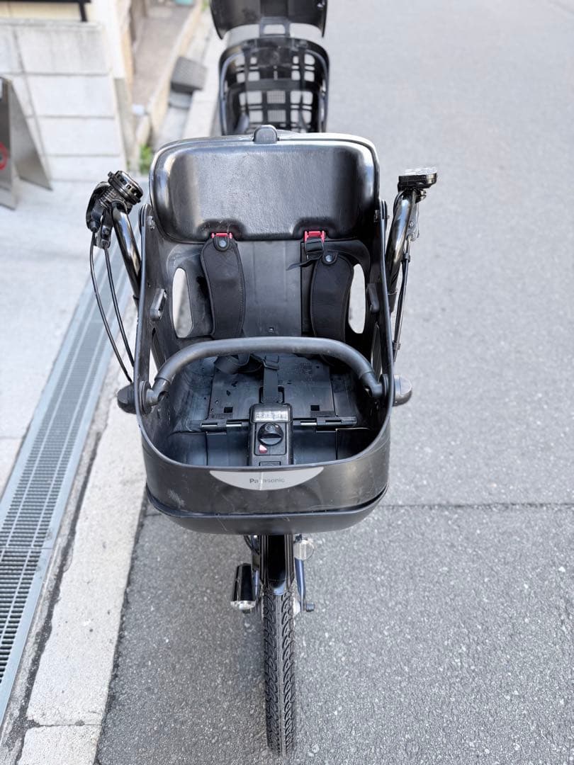 子供乗せ　3人　パナソニック　電動アシスト自転車 チャイルドシート付き ネイビー
