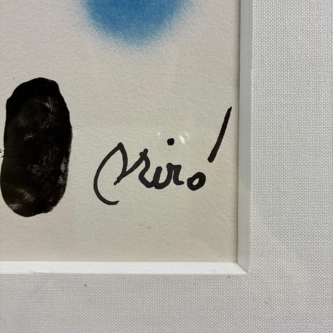 美品 ジョアン・ミロ「ミロの庭園に～」リトグラフ 抽象画 額装 シュルレアリスム