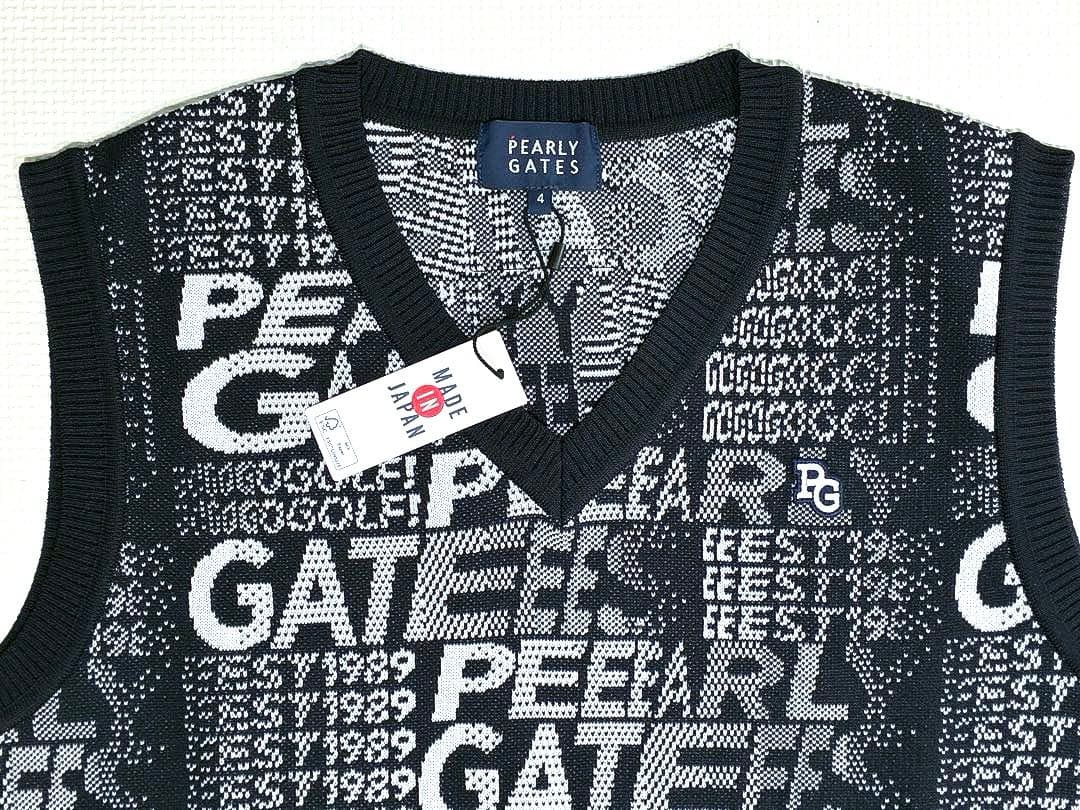 パーリーゲイツ コットンビームアモッサ ニットベスト（D.NAVY／4）