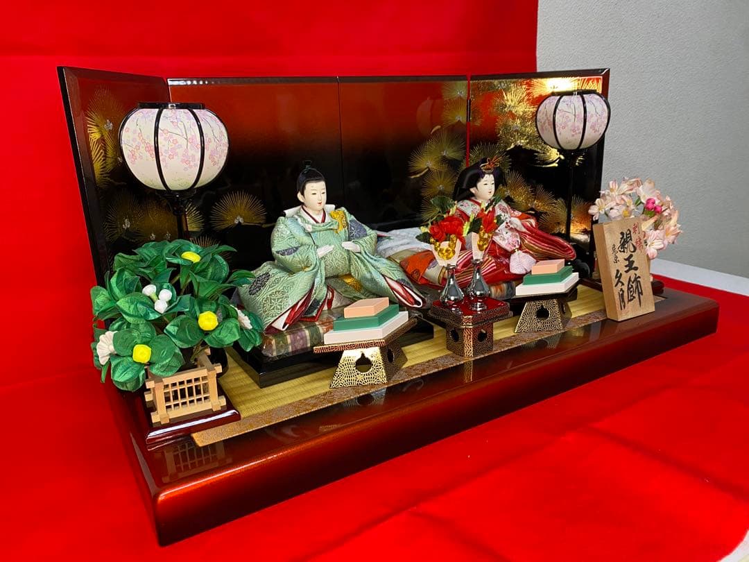 アウトレット商品・東京久月　雛人形親王平飾り・間口約６５×奥行約３５×高約３１㎝