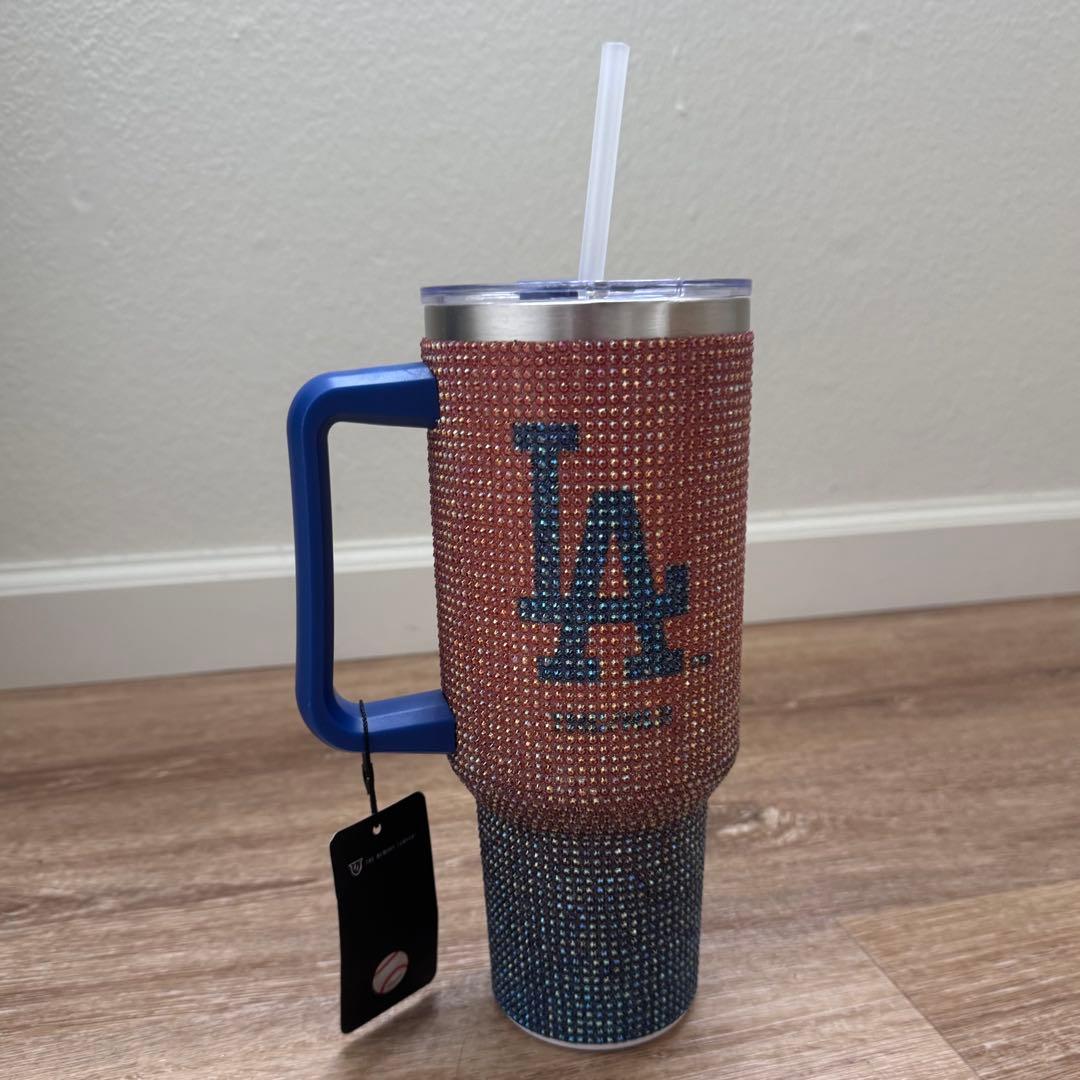 ロサンゼルス　ドジャース　タンブラー　ストロー　ラインストーン　米国購入　新品