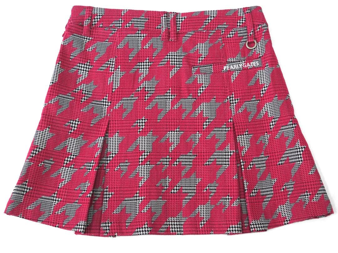 新品●パーリーゲイツ●グレンチェック千鳥ジャガード 起毛　ストレッチスカート　S