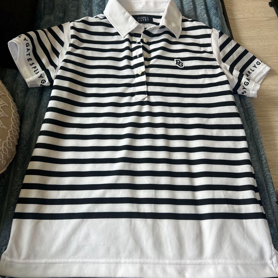 PEARLY GATES ストライプポロシャツと青スカートセット
