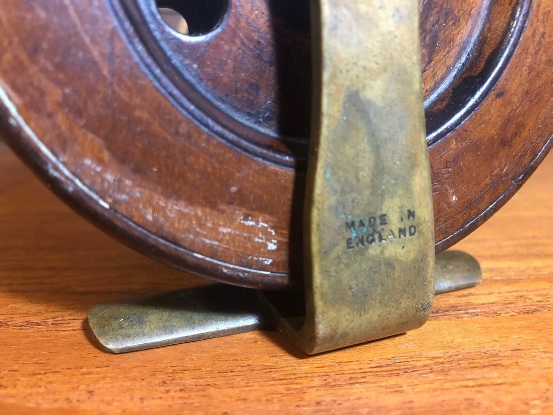 ENGLAND製　大型　フライフィッシング　リール　木製リール　オールド⑧