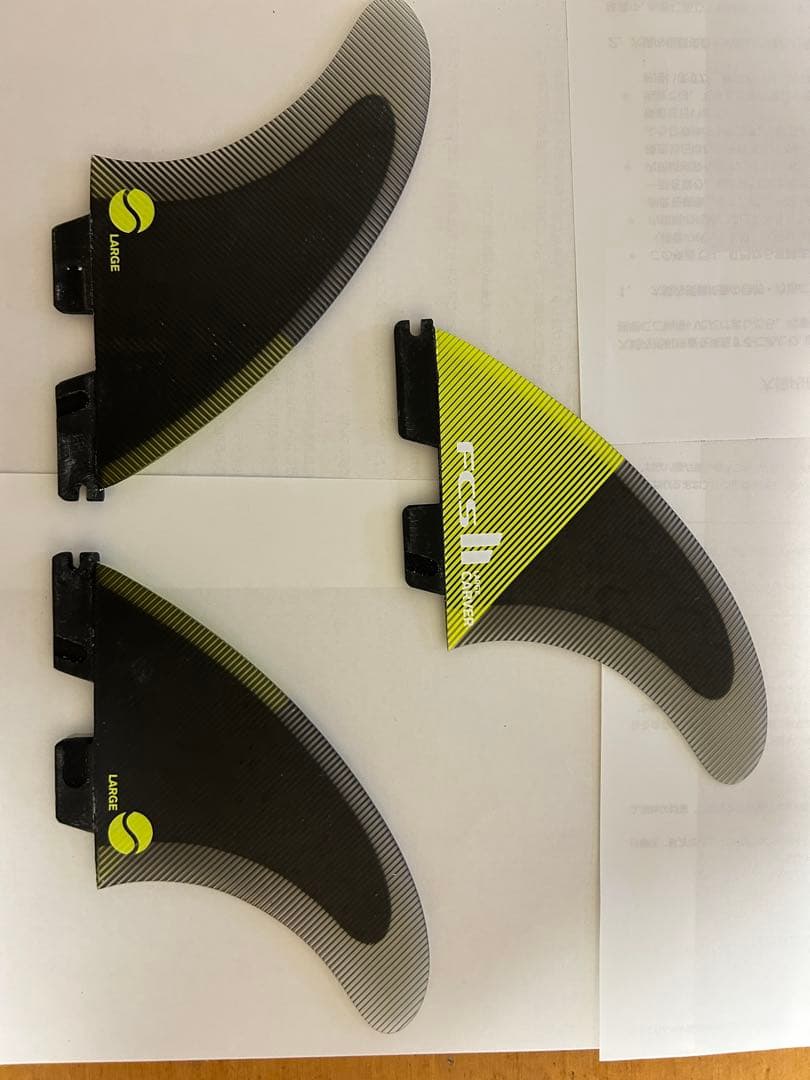 FCSサーフボードフィン 3枚　L PC CARBON TRI FINS
