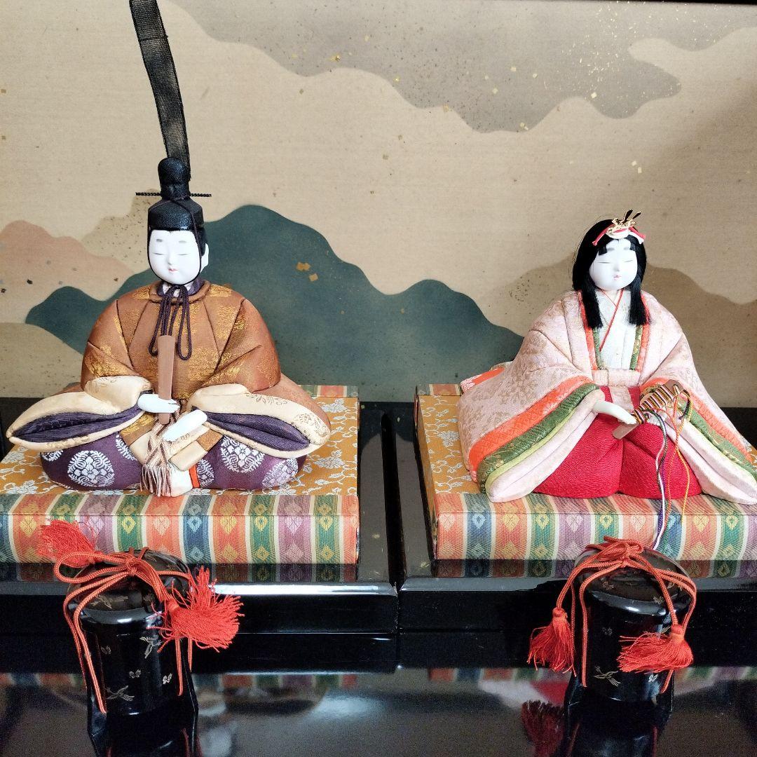28日迄の出品★木目込み雛人形 親王飾り