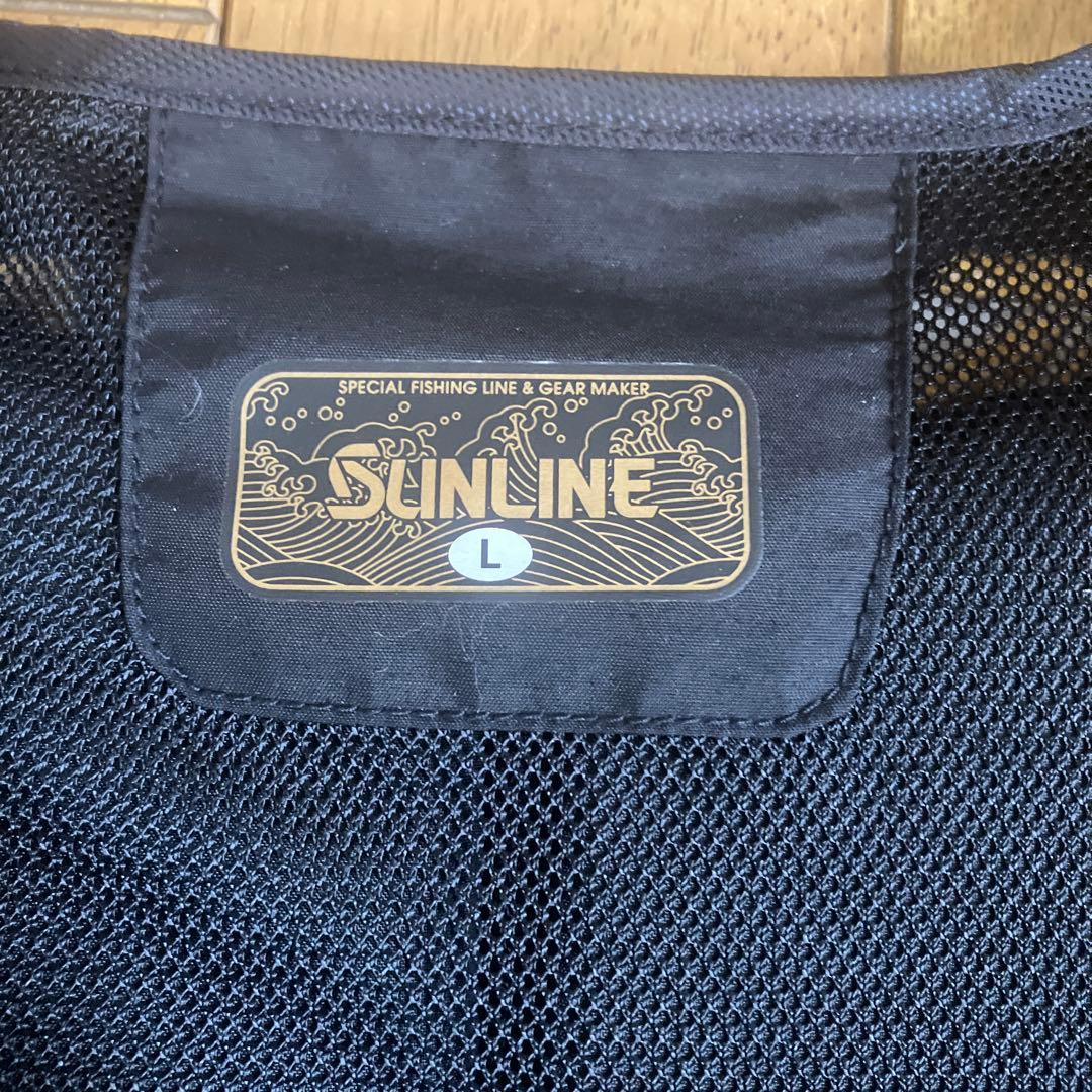 SUNLINE フローティングベスト Ｌ　ワッペンとピニオンリールのセット
