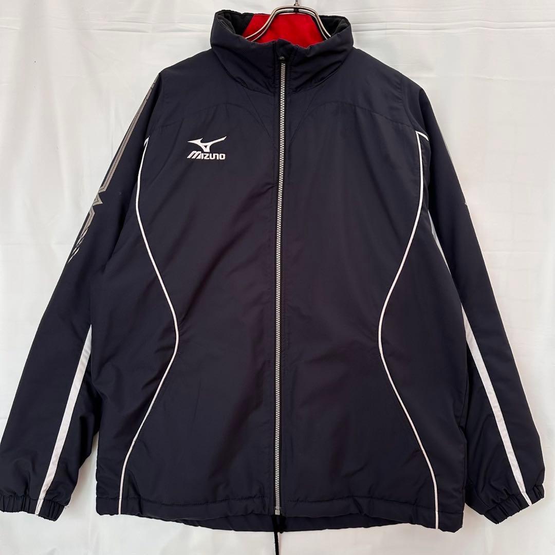 MIZUNO ブレスサーモ素材　トラックジャケット（L）紺　中綿　スポーツ観戦