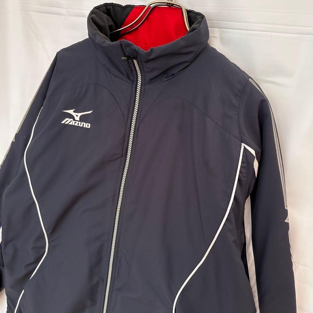 MIZUNO ブレスサーモ素材　トラックジャケット（L）紺　中綿　スポーツ観戦