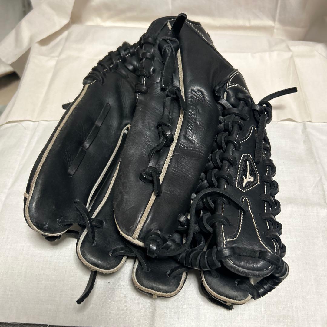 も*ー様 Mizuno 黒 レザーグローブ　イチローモデル