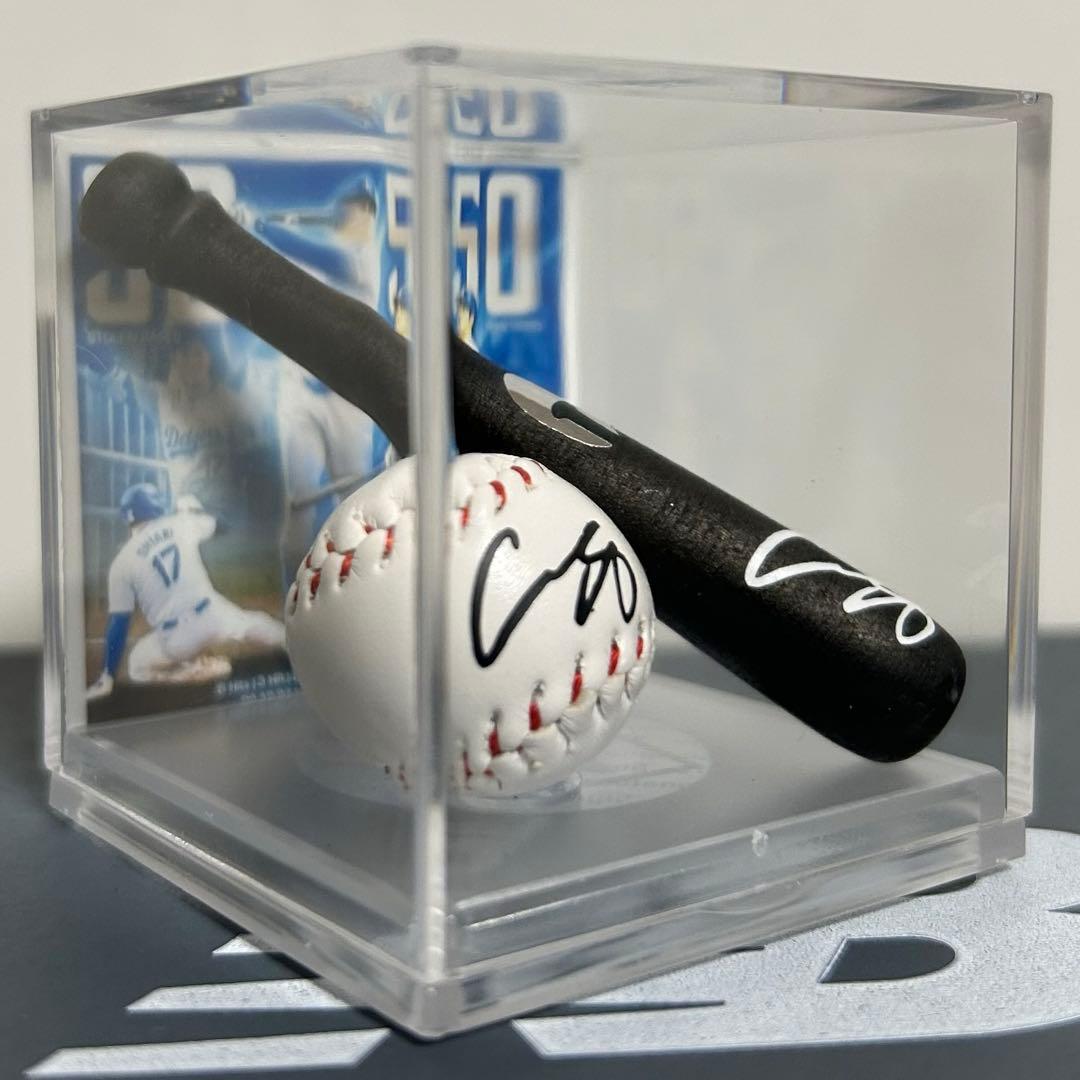 大谷翔平選手 50/50サインプリントフィギュアボール、MLB TOPPSカード