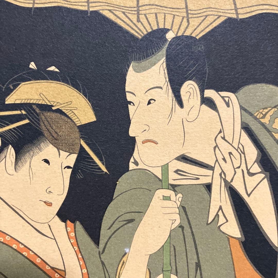 3F 【希少】浮世絵 復刻版 2枚セット 役者絵（写楽・春英） 木版画/美術印刷