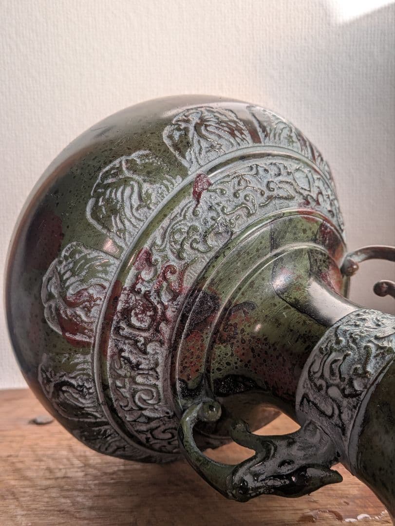 銅製装飾/能作吉秀/高岡銅器/花器 花瓶 華道 花壺 アンティーク 置物 青銅