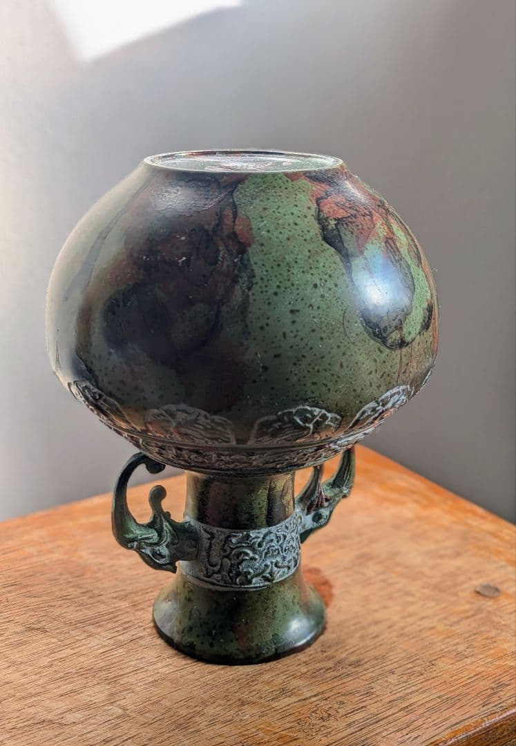 銅製装飾/能作吉秀/高岡銅器/花器 花瓶 華道 花壺 アンティーク 置物 青銅