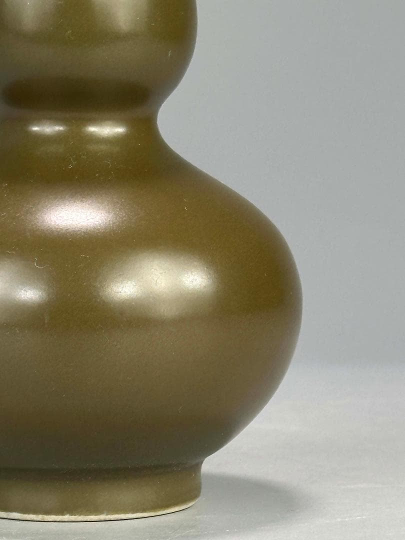 UM12U 中国美術　蕎麦釉　茶葉末　瓢箪瓶　花瓶　唐物