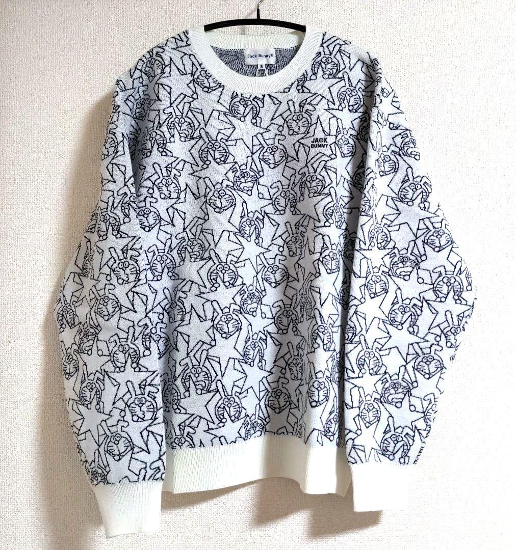 再再再値下新品　ジャックバニー　ニット5 ドラえもん　白　メンズ定価19800円