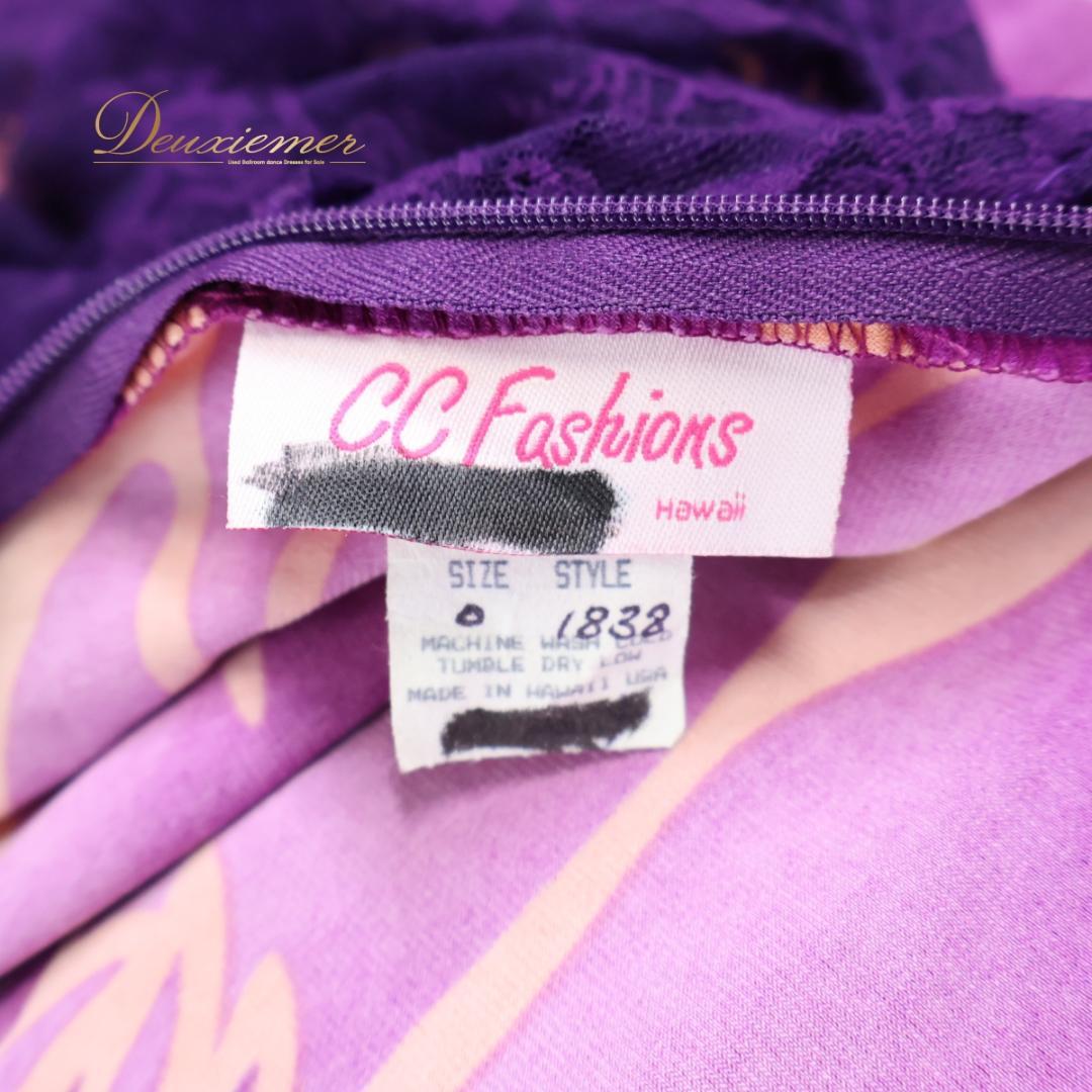 【美品 ハワイ製 フラダンス衣装】パープル CC Fashions ワンピース