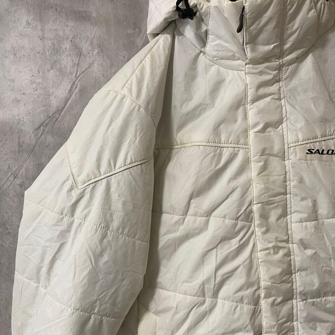 salomonサロモンスキーウェアスノーボードジャケットダウン中綿パーカー白希少