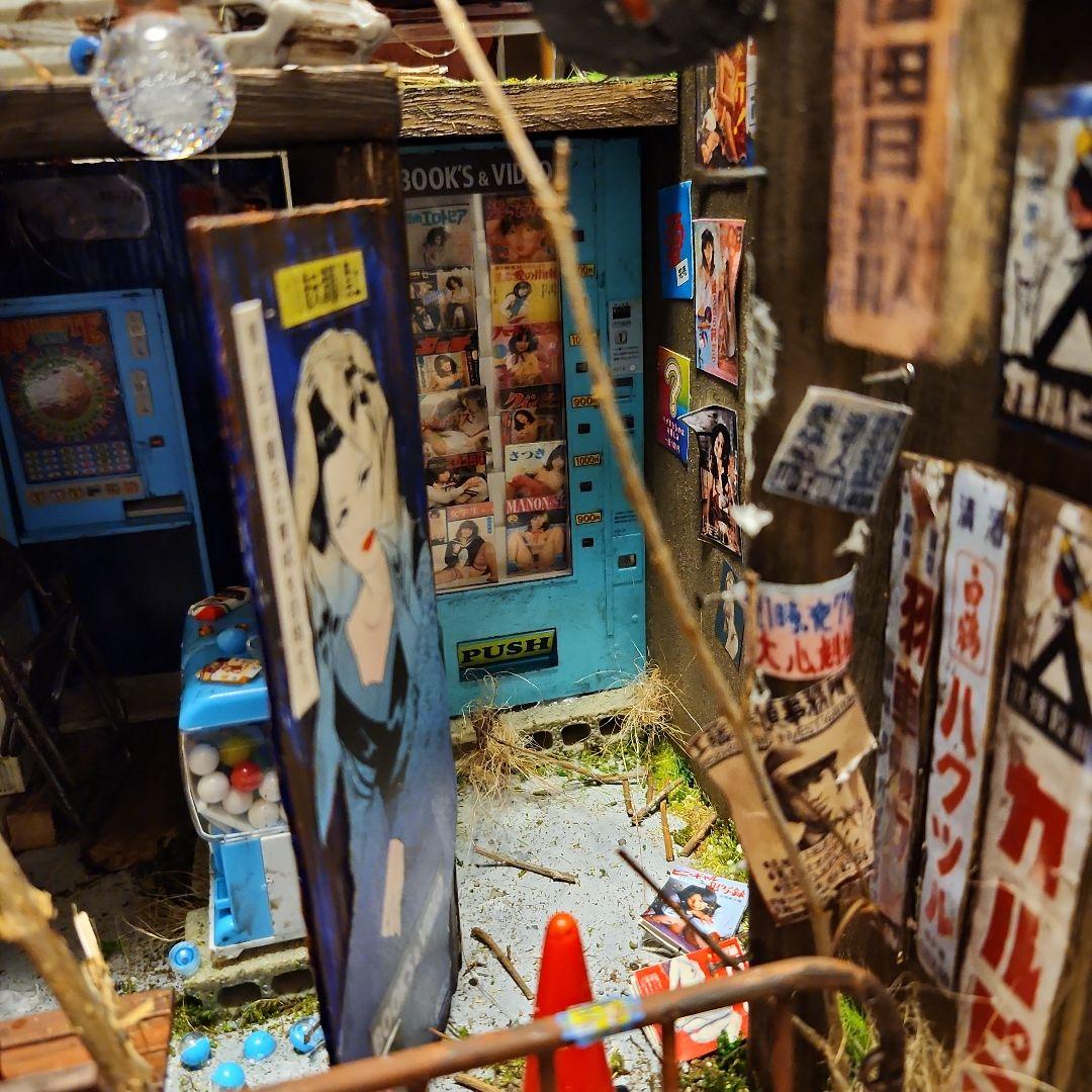1/12 昭和　レトロ　自販機　ホーロー看板　ジオラマ