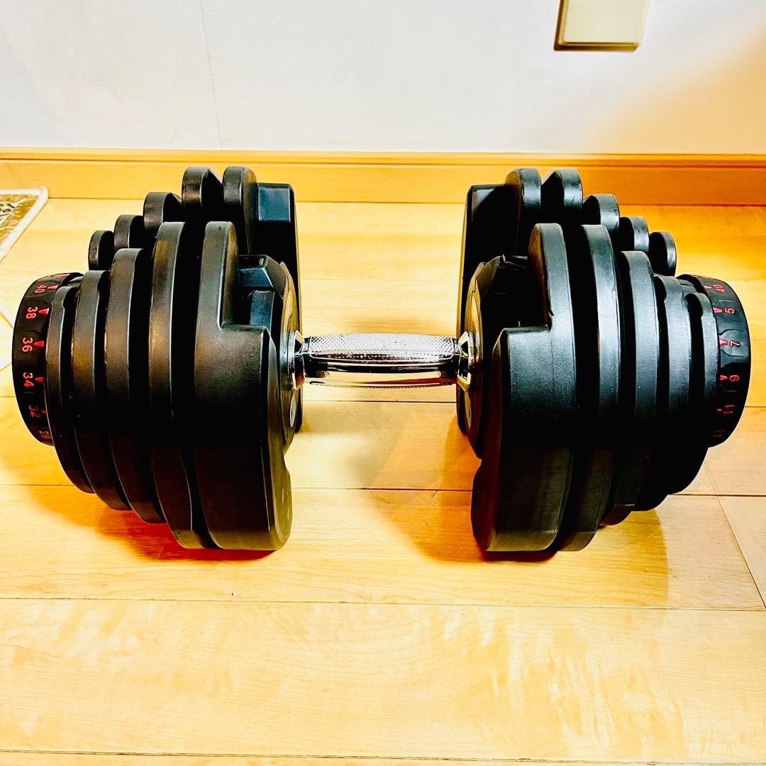 【極美品①】 可変式ダンベル 40kg 17段階調整 ダイヤル式 BARWING
