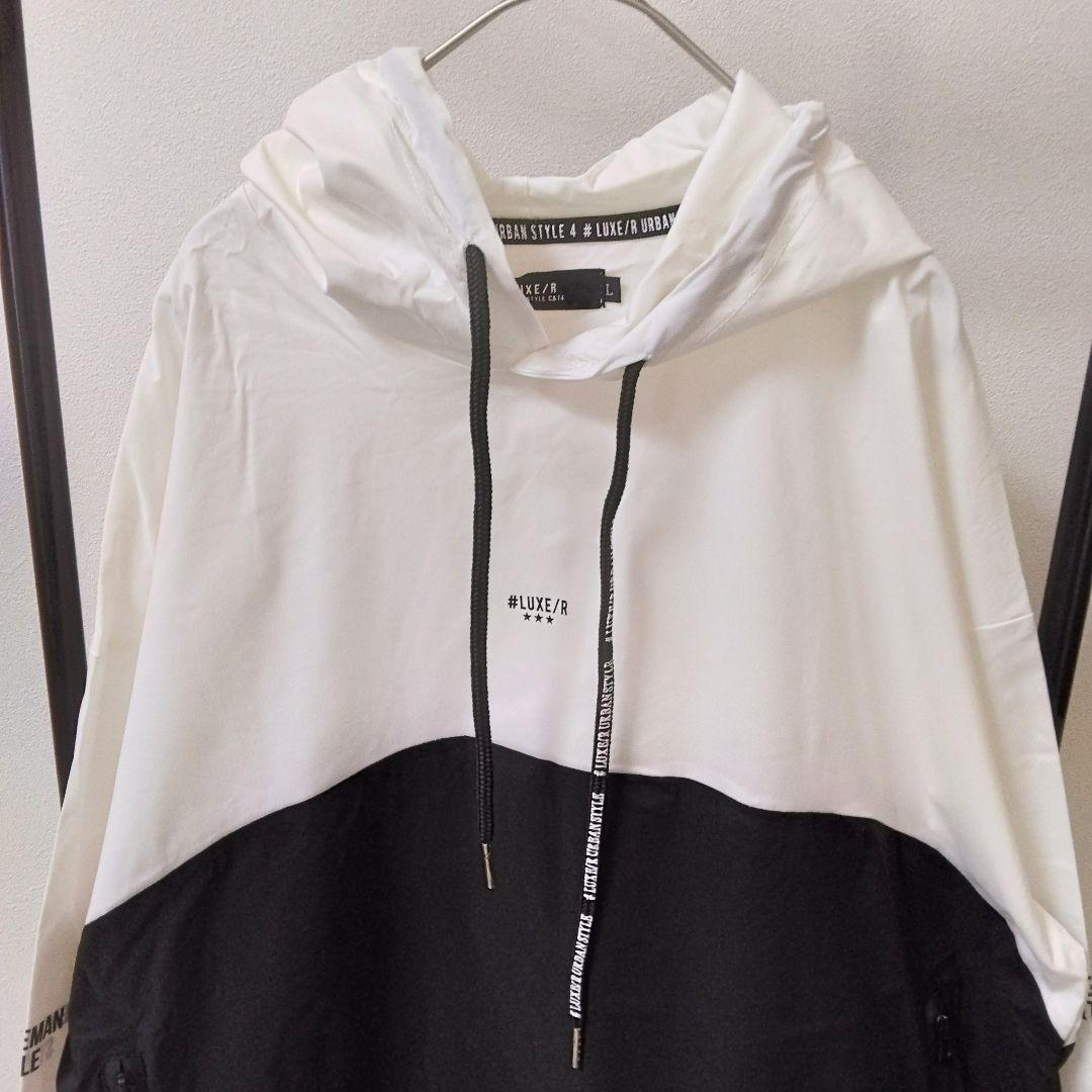 [サンプルSALE /D341 ] LUXE/R ナイロン布帛プルパーカーWH