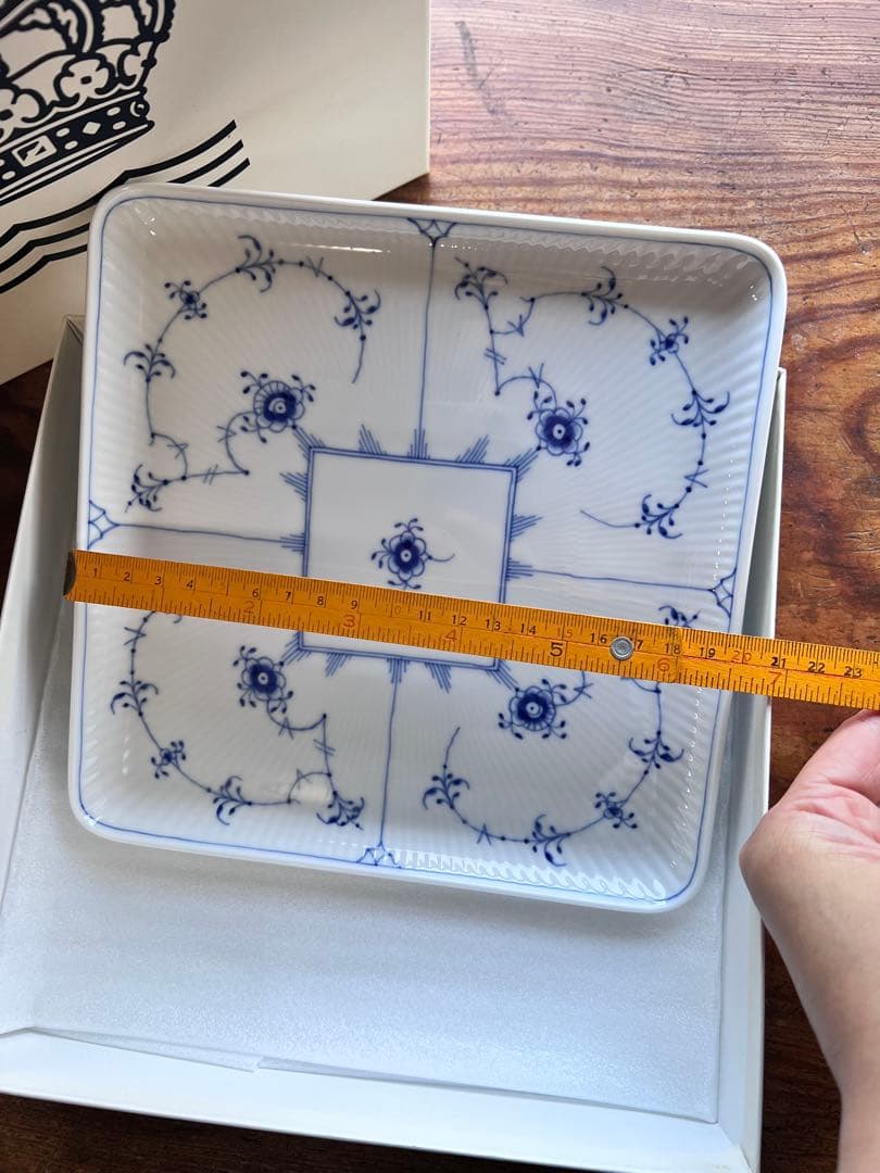 ロイヤルコペンハーゲン ブルーフルーテッド 角皿 20cm 新品
