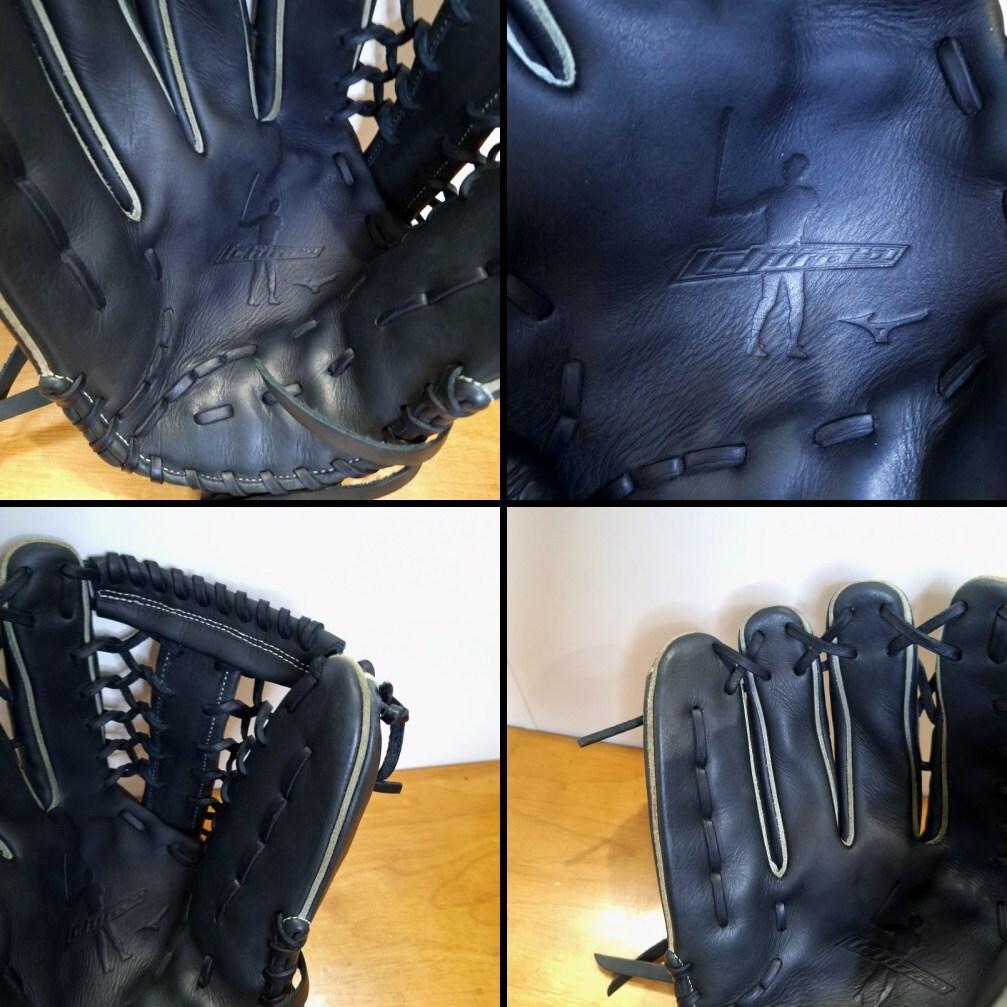 ミズノ イチローモデル 引退記念 プラチナ シルエット刻印 外野用 軟式グローブ