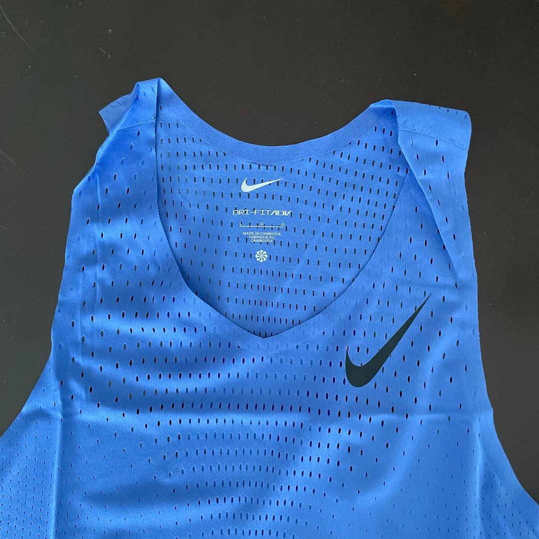 Nike 陸上　青 メッシュ タンクトップ　Lサイズ
