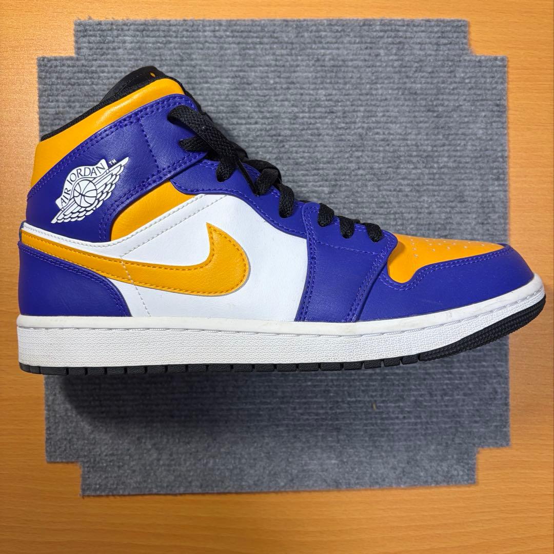 シューズ(男性用) Nike AirJordan1 Mid Purple/Yellow Lakers