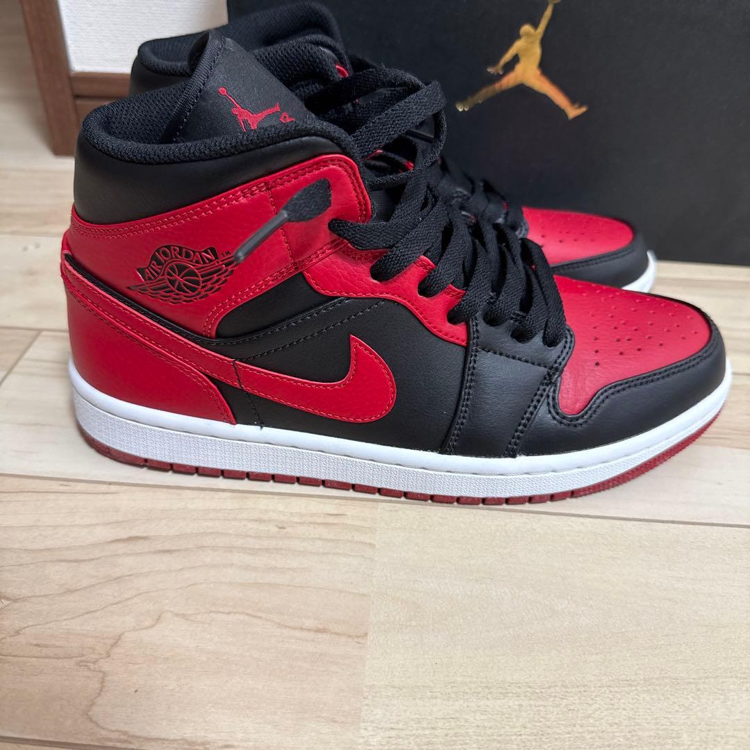 【美品】使用感ほぼなしNike Air Jordan 1 MID赤黒