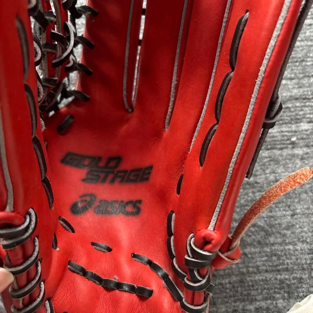 アシックス ゴールドステージ 軟式グローブ レッド