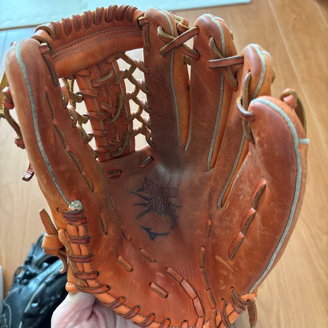 少年野球軟式グローブ 3点セット 黒 茶色