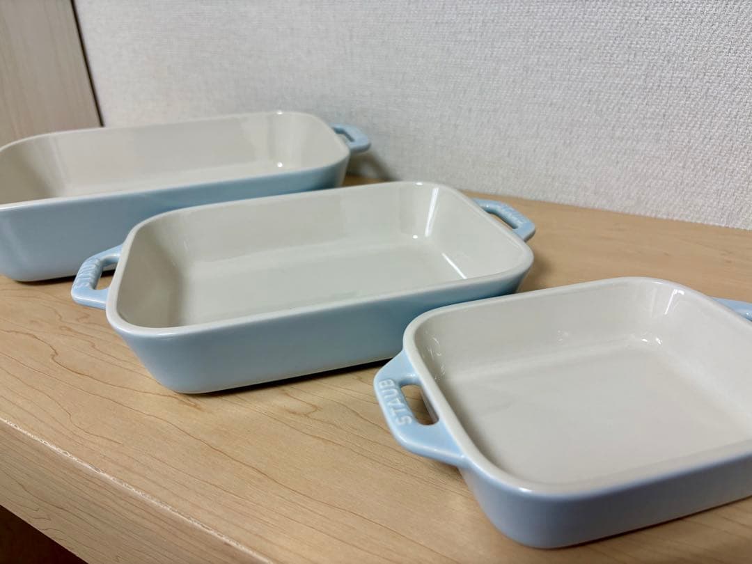 STAUB セラミック 3点セット ライトブルー