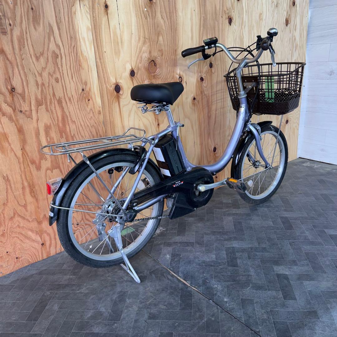 電動アシスト自転車 シルバー 20インチ バスケット付き