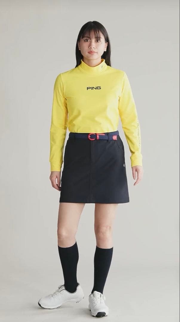 S ☆新品☆ PING エアーフレイクハイネックシャツ レディース　イエロー