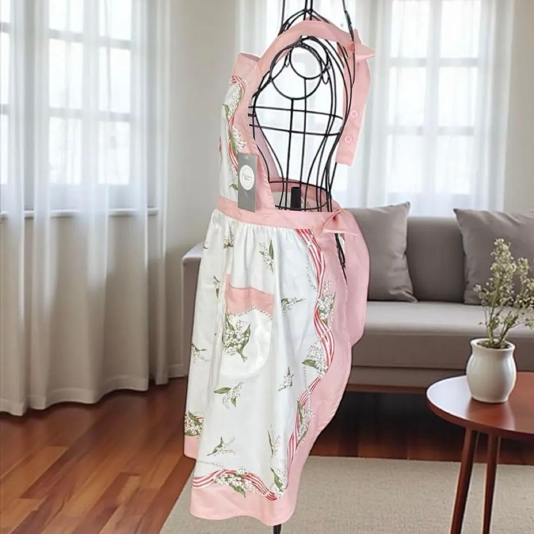 Christian Dior ディオール タグ付き すずらん柄 エプロン ピンク