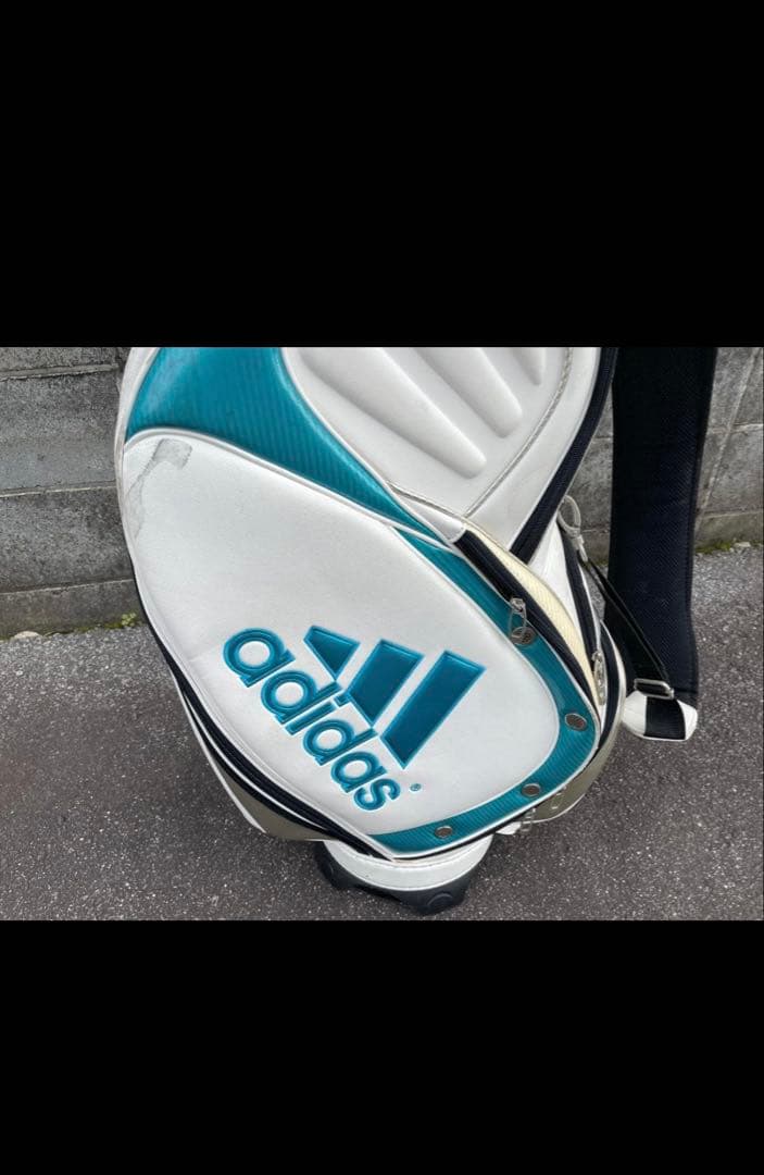 adidas キャディバッグ ホワイト・ターコイズ
