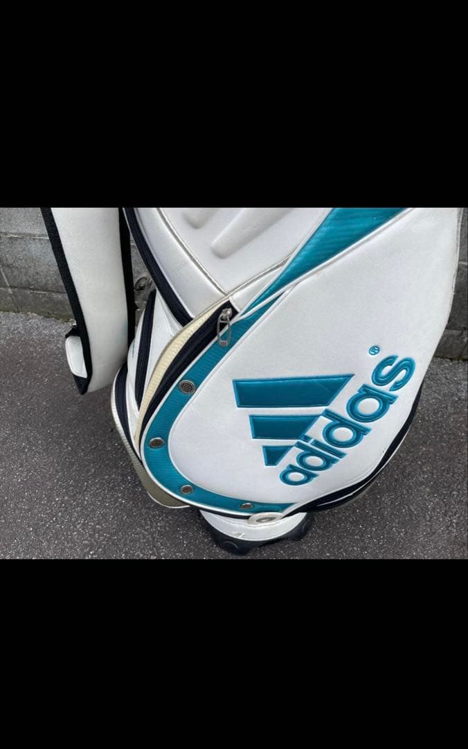 adidas キャディバッグ ホワイト・ターコイズ