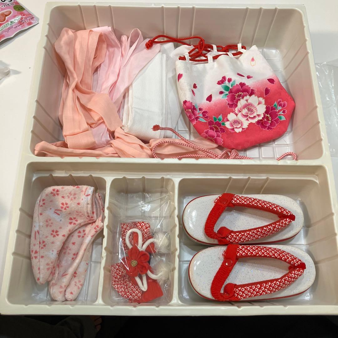 七五三用 花柄衣装 ピンクと白 3歳 おしゃれ セット商品